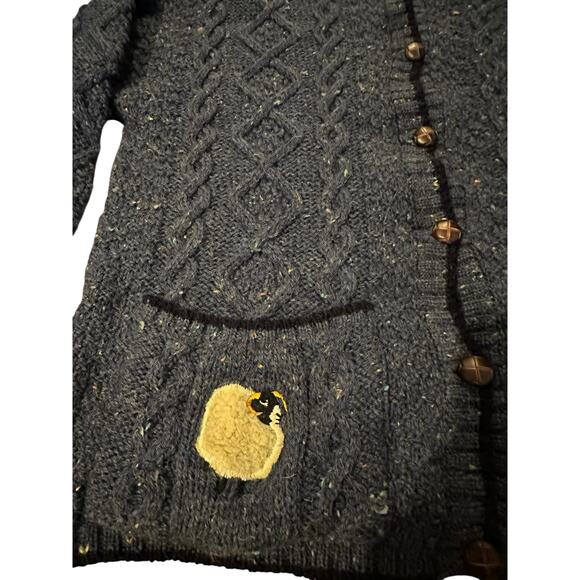 VTG Blarney Woollen Mills Pure Irish Wool Sheep Pocket Cardigan – Women’s M/L - Picture 3 of 7